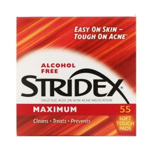 Одношаговое средство от угрей Stridex — максимальная сила, без спирта, 55 салфеток
