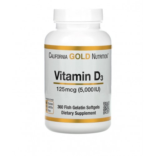 Вітамін D3 125 мкг (5000 МЕ) California Gold Nutritiоn